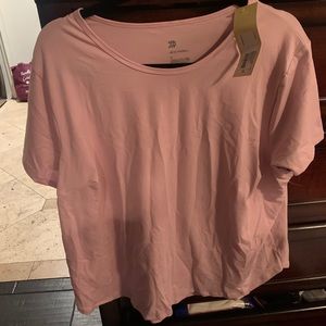 All in motion, light pink, workout tee shirt.